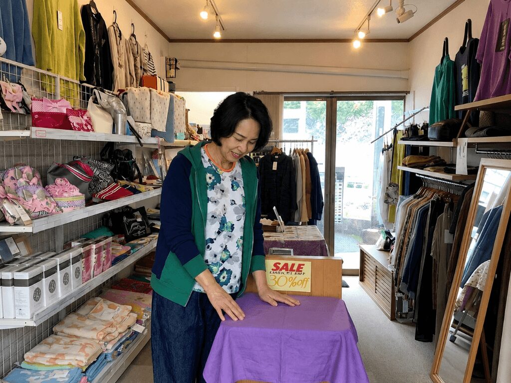 佐賀県有田町のブティックBellで大人女性向けの洋服を相談できる店内イメージ